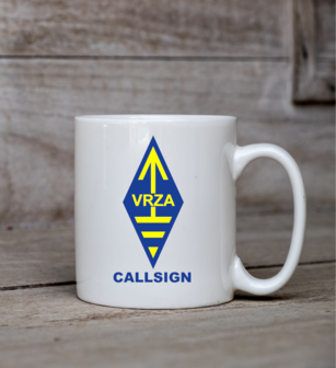 Koffiemok VRZA met callsign/roepletters