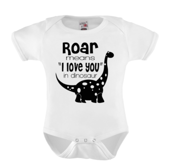 Romper - Roar means I love you in dinosaur