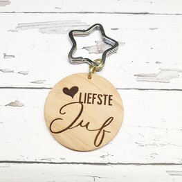 Sleutelhanger Liefste Juf - rond Sleutelhanger Liefste Juf - rond