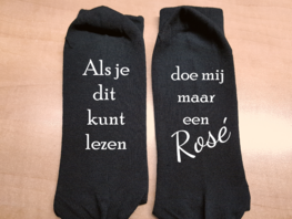 Sokken - Als je dit kunt lezen | doe mij maar een Rosé Sokken - Als je dit kunt lezen | doe mij maar een Rosé