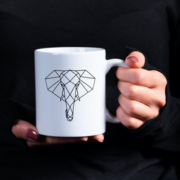 Mok -  Beker - Olifant - geometrisch