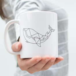 Mok -  Beker - Walvis - geometrisch Mok -  Beker - Walvis - geometrisch