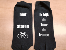 Sokken - Niet storen - ik kijk de tour de france Sokken - Niet storen - ik kijk de tour de france